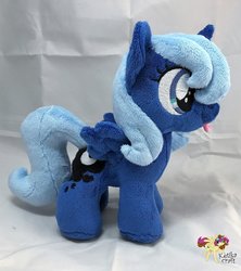 Size: 900x1012 | Tagged: safe, artist:ketika, princess luna, pony, g4, female, filly, irl, photo, plushie, solo, tongue out, woona, younger