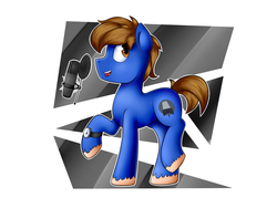 Size: 1600x1200 | Tagged: safe, artist:supermoix, oc, oc only, oc:albert wild, pony, cute, gift art, microphone, simple background, solo