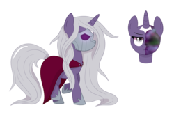 Size: 1024x687 | Tagged: safe, artist:ashidaii, oc, oc only, oc:syndra, pony, unicorn, cape, clothes, female, mare, mask, simple background, solo, transparent background