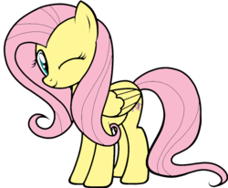 Size: 900x742 | Tagged: safe, artist:fluttershy7, artist:icicle-niceicle-1517, color edit, edit, fluttershy, pegasus, pony, g4, colored, female, mare, one eye closed, simple background, solo, transparent background, wink