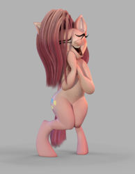 Size: 910x1171 | Tagged: safe, artist:v747, pinkie pie, earth pony, pony, g4, 3d, bipedal, female, happy, pinkamena diane pie, smiling, solo