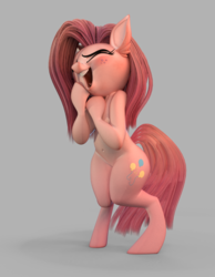 Size: 910x1171 | Tagged: safe, artist:v747, pinkie pie, earth pony, pony, g4, 3d, bipedal, female, happy, pinkamena diane pie, smiling, solo