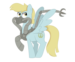 Size: 1024x853 | Tagged: safe, artist:ashidaii, oc, oc only, oc:blitz, pegasus, pony, gas mask, male, mask, mechanical claw, simple background, solo, stallion, transparent background