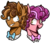 Size: 3140x2687 | Tagged: safe, artist:lrusu, oc, oc only, oc:jamboree sandwich, oc:peanut butter sandwich, pony, pandoraverse, bowtie, bust, female, high res, male, mare, next generation, offspring, parent:cheese sandwich, parent:pinkie pie, parents:cheesepie, portrait, simple background, stallion, transparent background