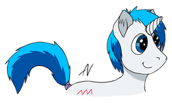 Size: 3000x1800 | Tagged: safe, artist:atlasthefox, oc, oc only, oc:supersaw, pony, unicorn, tail wrap