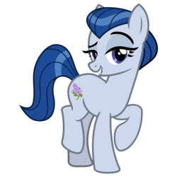 Size: 3200x3200 | Tagged: safe, alternate version, artist:cheezedoodle96, ever essence, earth pony, pony, g4, .svg available, balancing, female, headcanon, high res, lilac, lip bite, looking at you, mare, missing accessory, raised hoof, simple background, smiling, solo, svg, transparent background, vector
