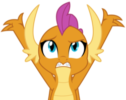 Size: 3463x2772 | Tagged: safe, artist:sketchmcreations, smolder, dragon, g4, non-compete clause, bust, dragoness, female, frown, frustrated, gritted teeth, high res, oh come on, raised arms, simple background, solo, transparent background, vector
