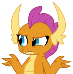 Size: 2759x2828 | Tagged: safe, artist:sketchmcreations, smolder, dragon, g4, non-compete clause, dragoness, female, high res, shrug, simple background, solo, transparent background, vector