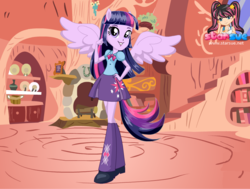 Size: 793x599 | Tagged: safe, artist:user15432, twilight sparkle, alicorn, human, equestria girls, g4, my little pony equestria girls, boots, clothes, dress up, dressup, golden oaks library, hasbro, hasbro studios, humanized, ponied up, pony ears, shoes, solo, starsue, twilight sparkle (alicorn), winged humanization, wings, wondercolts