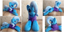 Size: 2000x1000 | Tagged: safe, artist:burgunzik, trixie, pony, g4, clothes, irl, photo, plushie, prone, solo, sweater