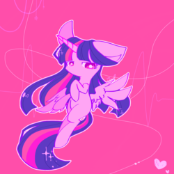 Size: 800x800 | Tagged: safe, artist:jisuppe, twilight sparkle, alicorn, pony, g4, female, pink background, simple background, solo, twilight sparkle (alicorn)