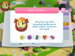 Size: 2048x1536 | Tagged: safe, gameloft, lady justice, swift justice, pony, g4, game, game screencap, introduction card, ponyville