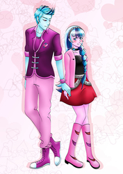 Size: 764x1080 | Tagged: safe, artist:jessiexie, sonata dusk, oc, oc:serenna rae, equestria girls, g4, converse, equestria guys, half r63 shipping, male, rule 63, scherzo lesto, serennalesto, shipping, shoes