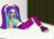 Size: 1023x731 | Tagged: safe, artist:robukun, aria blaze, equestria girls, g4, arm behind back, bondage, bound and gagged, gag, rope, tape gag, tied up