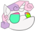 Size: 722x647 | Tagged: safe, artist:tuberculosis, sweetie belle, pony, robot, robot pony, unicorn, g4, error, female, filly, floating head, foal, glitch, horn, mare, meme, solo, sweetie bot, wat