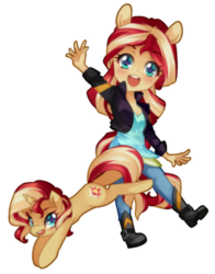 Size: 740x943 | Tagged: safe, artist:loyaldis, sunset shimmer, human, pony, unicorn, equestria girls, g4, cute, female, human ponidox, looking at you, mare, ponied up, pony ears, self ponidox, shimmerbetes, simple background, transparent background