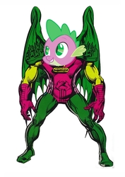 Size: 636x899 | Tagged: safe, edit, spike, g4, molt down, annihilus, marvel, marvel comics, winged spike, wings