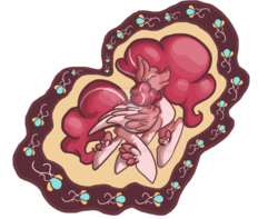 Size: 1024x806 | Tagged: safe, artist:bunny-master, pinkie pie, pegasus, pony, g4, female, g5 concept leak style, g5 concept leaks, pegasus pinkie pie, pinkie pie (g5 concept leak), race swap, simple background, solo, transparent background, watermark