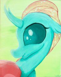 Size: 1024x1299 | Tagged: safe, artist:colorsceempainting, ocellus, changedling, changeling, g4, season 8, canvas, female, horn, paint, painting, smiling, solo