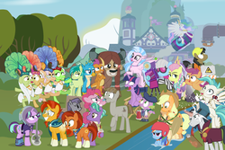 Size: 1200x800 | Tagged: safe, artist:dm29, apple rose, applejack, auntie applesauce, chancellor neighsay, firelight, fluttershy, gallus, goldie delicious, granny smith, jack hammer, maud pie, mudbriar, photo finish, pinkie pie, princess celestia, rainbow dash, sandbar, scootaloo, silverstream, smolder, spike, starlight glimmer, stellar flare, sunburst, terramar, twilight sparkle, yona, alicorn, classical hippogriff, dragon, earth pony, griffon, hippogriff, pony, seapony (g4), unicorn, yak, fake it 'til you make it, g4, grannies gone wild, horse play, non-compete clause, school daze, surf and/or turf, the maud couple, the parent map, alternate hairstyle, apple shed, bipedal, camera, cardboard maud, chair, classroom, clothes, construction pony, cosplay, costume, director spike, director's chair, dragoness, edgelight glimmer, eea rulebook, eyes on the prize, female, filly, fishing rod, fluttergoth, geode, gold horseshoe gals, hipstershy, it's not a phase, it's not a phase mom it's who i am, kickline, leaking, levitation, magic, male, mare, progress bar, rocket, school of friendship, seaponified, seapony scootaloo, severeshy, ship:maudbriar, shipping, showgirl, shylestia, species swap, stallion, sticks, straight, telekinesis, the meme continues, the story so far of season 8, this isn't even my final form, toy interpretation, trixie's rocket, twilight sparkle (alicorn), vine, wall of tags