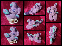 Size: 1024x753 | Tagged: safe, starlight glimmer, pony, unicorn, g4, beanie (plushie), cup, irl, photo, plushie, solo, teacup