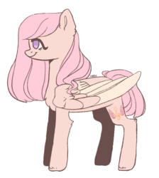 Size: 783x875 | Tagged: safe, artist:harusocoma, oc, oc only, oc:cristin, pegasus, pony, female, mare, offspring, parent:fluttershy, parents:canon x oc, simple background, solo, white background