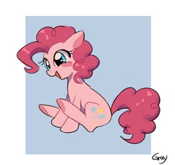 Size: 900x851 | Tagged: dead source, safe, artist:r1629, pinkie pie, earth pony, pony, g4, blushing, cute, cutie mark, diapinkes, female, mare, smiling, solo