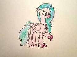 Size: 1024x768 | Tagged: safe, artist:darthflutterdash104, silverstream, classical hippogriff, hippogriff, g4, female, smiling, solo, traditional art