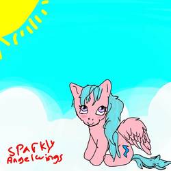 Size: 768x768 | Tagged: safe, artist:sparklyangelwings, baby firefly, pegasus, pony, g1, female, solo