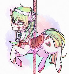 Size: 1024x1099 | Tagged: safe, artist:co11on-art, oc, oc only, earth pony, pony, bridle, carousel, cutie mark, female, looking at you, mare, saddle, solo, tack