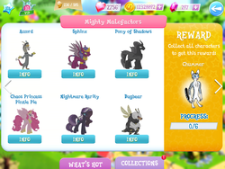Size: 2048x1536 | Tagged: safe, gameloft, idw, accord, chummer, nightmare rarity, pinkie pie, pony of shadows, the sphinx, abyssinian, alicorn, bugbear, cat, draconequus, pony, sphinx, unicorn, anthro, digitigrade anthro, g4, alicornified, anthro with ponies, female, game, game screencap, male, mare, pinkiecorn, princess of chaos, race swap, xk-class end-of-the-world scenario