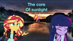 Size: 2048x1155 | Tagged: safe, editor:php77, sci-twi, sunset shimmer, twilight sparkle, equestria girls, g4