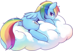 Size: 1506x1069 | Tagged: safe, artist:apricolor, edit, rainbow dash, pegasus, pony, g4, adorasexy, bedroom eyes, blushing, butt, cloud, cute, dock, featureless crotch, female, mare, plot, simple background, smiling, solo, transparent background