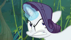 Size: 1280x720 | Tagged: safe, screencap, mean rarity, pony, unicorn, g4, the mean 6, animated, clone, faic, female, glowing horn, greedity, horn, magic, solo, yelling