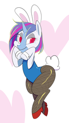 Size: 1840x3264 | Tagged: safe, artist:norithecat, oc, oc only, oc:aqua jewel, pony, unicorn, bunny ears, bunny suit, clothes, cuffs (clothes), leotard, solo, ych result