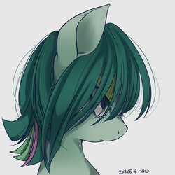 Size: 2000x2000 | Tagged: safe, artist:zakro, oc, oc only, earth pony, pony, bust, female, high res, lidded eyes, mare, portrait, simple background, solo