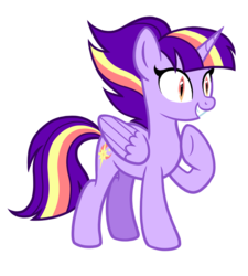 Size: 1296x1440 | Tagged: safe, artist:thecheeseburger, twilight sparkle, alicorn, pony, g4, alternate universe, antagonist, female, mare, raised hoof, simple background, slit pupils, solo, transparent background, twilight sparkle (alicorn), underhoof