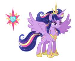 Size: 2880x2376 | Tagged: safe, artist:thecheeseburger, twilight sparkle, alicorn, pony, g4, alternate universe, antagonist, crown, cutie mark, female, high res, jewelry, mare, queen twilight, queen twilight sparkle, regalia, simple background, solo, spread wings, starry eyes, transparent background, twilight sparkle (alicorn), ultimate twilight, wingding eyes, wings