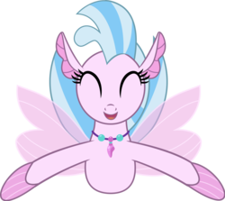 Size: 2390x2130 | Tagged: safe, artist:andrevus, silverstream, seapony (g4), g4, school daze, cute, diastreamies, eyes closed, female, high res, incoming hug, it's coming right at us, jewelry, open mouth, seapony silverstream, simple background, smiling, solo, transparent background, vector