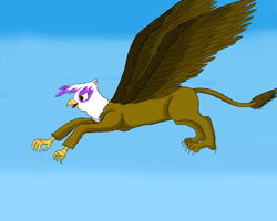 Size: 4000x3200 | Tagged: safe, artist:horsesplease, gilda, griffon, g4, female, flying, paint tool sai, smiling, solo, spread wings, wings