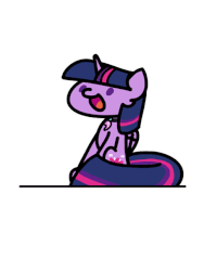 Size: 486x648 | Tagged: safe, artist:flutterluv, twilight sparkle, alicorn, pony, seapony (g4), g4, my little pony: the movie, surf and/or turf, animated, cutie mark, female, gif, glowing, jewelry, mare, necklace, poof, seaponified, seapony twilight, simple background, sitting, smiling, solo, sound effects, species swap, twilight sparkle (alicorn), white background
