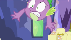 Size: 1280x720 | Tagged: safe, screencap, spike, dragon, a flurry of emotions, g4, discovery family logo, male, shocked