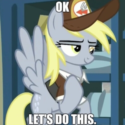 Size: 500x499 | Tagged: safe, edit, edited screencap, screencap, derpy hooves, pegasus, pony, g4, the break up breakdown, cropped, female, image macro, let's do this, lidded eyes, mare, meme