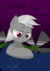 Size: 2480x3508 | Tagged: safe, artist:twinblade edge, artist:twinblade-edge, oc, oc only, oc:twinblade edge, pony, cape, clothes, gazing, high res, solo