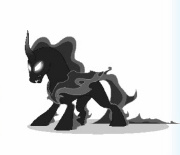 Size: 180x155 | Tagged: artist needed, source needed, safe, gameloft, pony of shadows, alicorn, pony, shadow pony, g4, shadow play, adoracreepy, animated, blinking, creepy, cute, evil, gif, gif for breezies, male, picture for breezies, shadorable, simple background, solo, white background