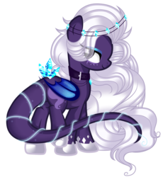 Size: 2653x2879 | Tagged: safe, artist:absolitedisaster08, oc, oc only, oc:tranqul frost, original species, augmented tail, bat wings, crystal, female, high res, simple background, solo, transparent background