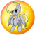 Size: 2539x2539 | Tagged: safe, artist:flamevulture17, derpy hooves, pegasus, pony, g4, female, flying, food, high res, mare, muffin, orb, simple background, smiling, solo, transparent background