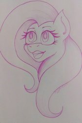 Size: 1836x2727 | Tagged: safe, artist:zomixnu, fluttershy, pony, g4, female, mare, solo, traditional art