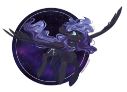 Size: 3296x2380 | Tagged: safe, artist:skylacuna, oc, oc only, oc:constellate, pegasus, pony, chest fluff, female, high res, mare, night, one eye closed, simple background, solo, tongue out, transparent background, wink