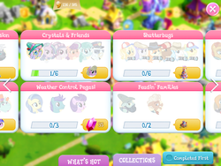 Size: 2048x1536 | Tagged: safe, gameloft, amethyst maresbury, amethyst shard, big daddy mccolt, big shot, claude, clear skies, cranky doodle donkey, crystal glamour, eff stop, grubber, lilac luster, long shot, ma hooffield, open skies, press pass, press release (g4), sea swirl, seafoam, snappy scoop, spring melody, sprinkle medley, sunburst, sunshower, tough nut, tracy flash, crystal pony, pony, unicorn, g4, my little pony: the movie, collection, fuchsia crystal pony, game, game screencap, hooffield family, mccolt family